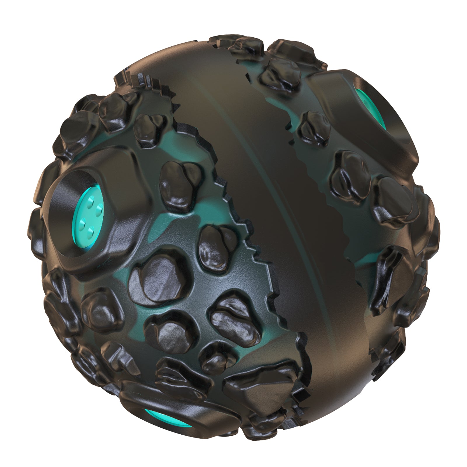 YSQ-01 Funny Pet Dog Meteorite Ball Toy Sound Squeaky Toy for Dogs Chew Sound Interactive Ball Toy (FDA Certified, BPA Free) - Lake Blue