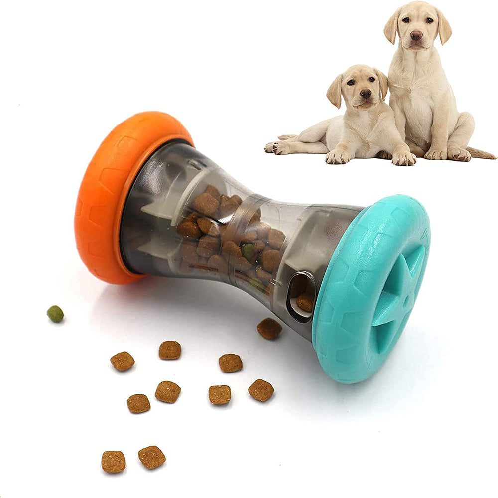 TG-CTOYO66 Dumbbell Shape Rolling Dog Slow Feeder Food Dispenser Pet Self-treat Toy
