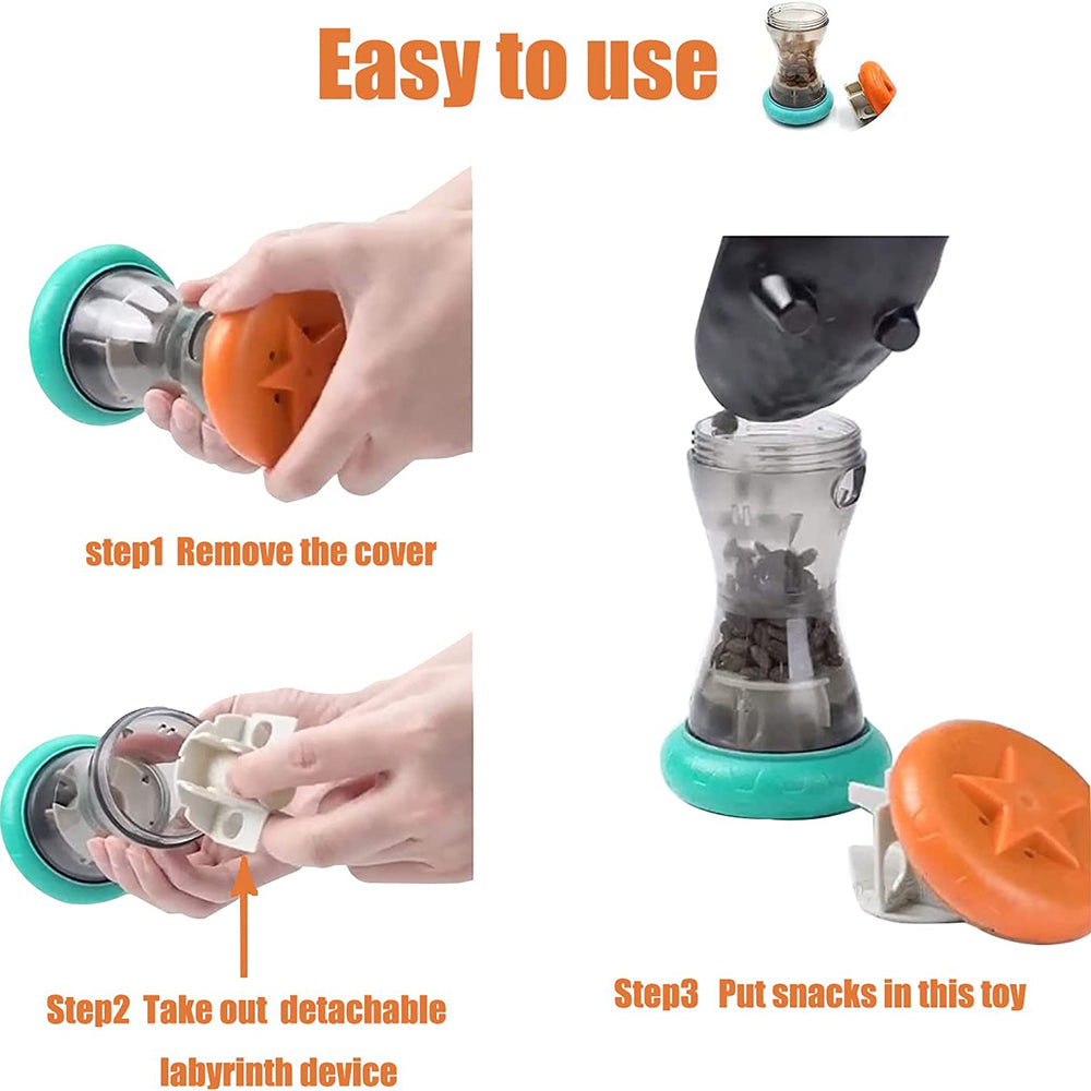 TG-CTOYO66 Dumbbell Shape Rolling Dog Slow Feeder Food Dispenser Pet Self-treat Toy