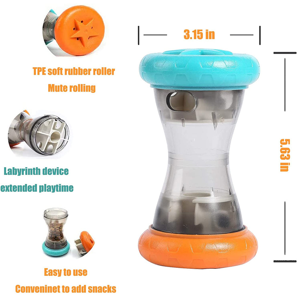 TG-CTOYO66 Dumbbell Shape Rolling Dog Slow Feeder Food Dispenser Pet Self-treat Toy