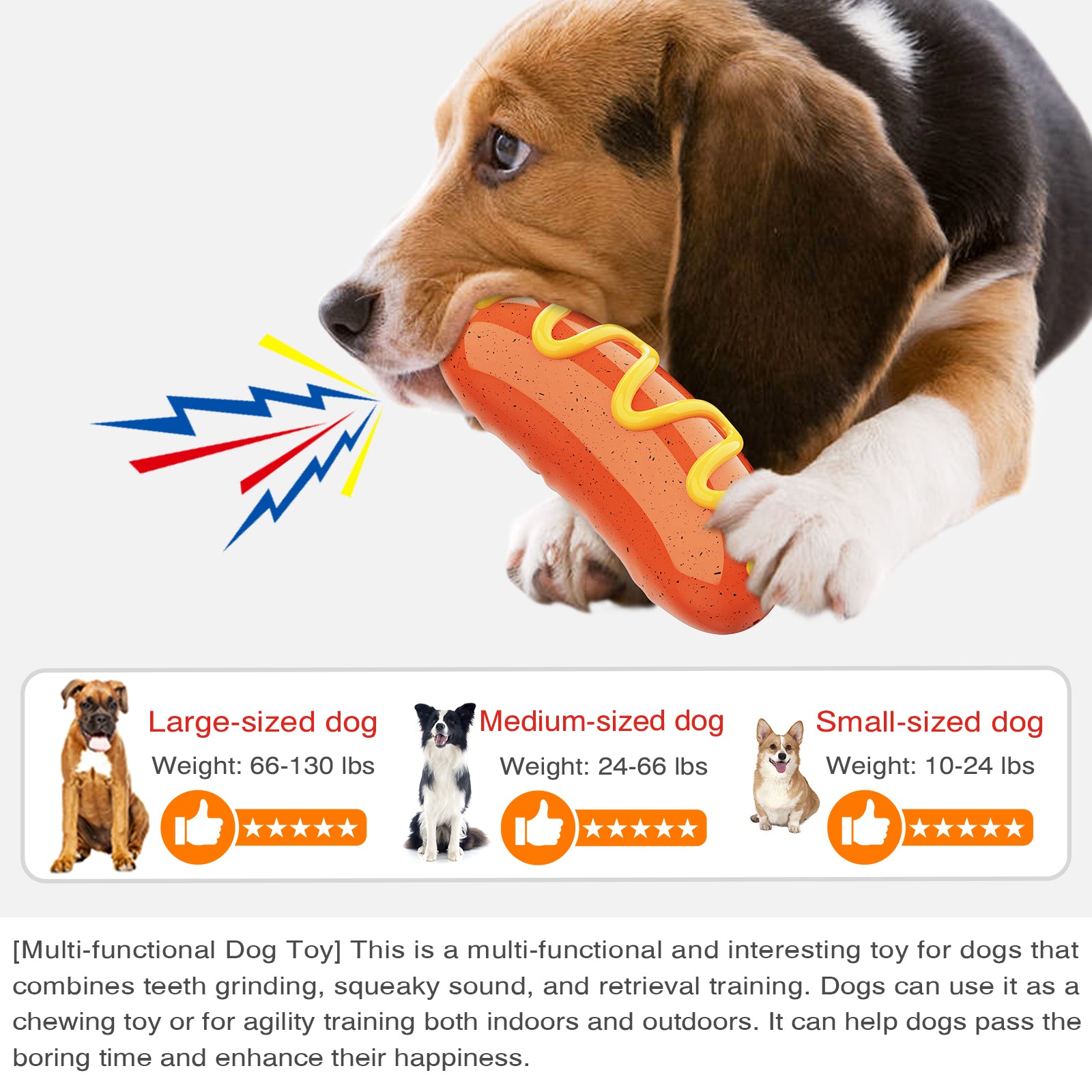 Cute Sausage Design TPR Pet Chewing Squeaky Toy Dog Playing Teething Toy (BPA Free, with FDA Certificate)