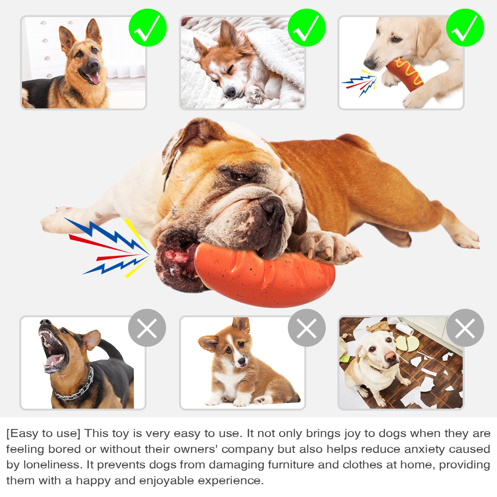 Cute Sausage Design TPR Pet Chewing Squeaky Toy Dog Playing Teething Toy (BPA Free, with FDA Certificate)