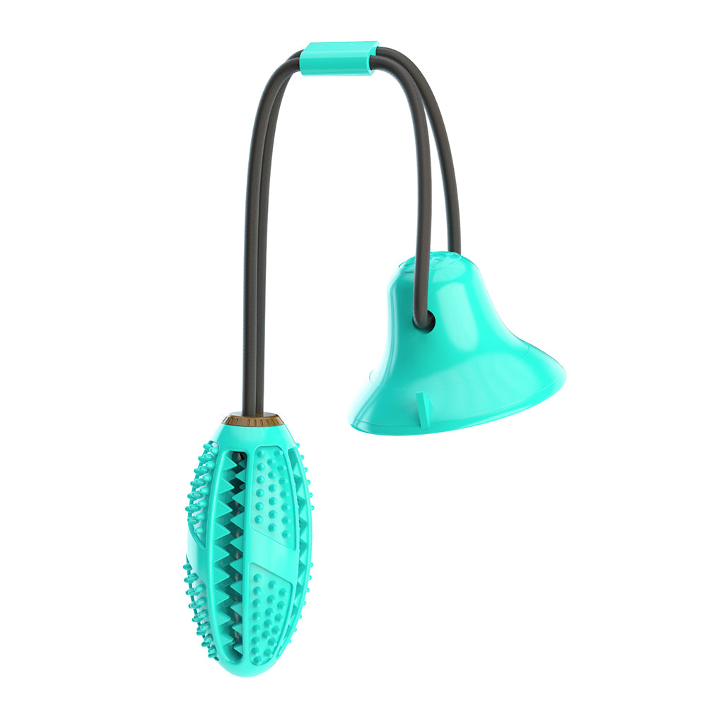 XPB01 Pulling Rope Suction Cup Dog Tug-of-War Toy Pet Dog TPR Chewing Food Dispenser Ball Toy (BPA Free, with FDA Certificate) - Lake Blue