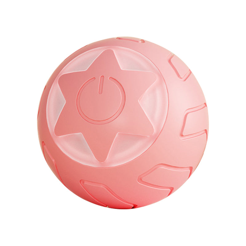 AIWO Pet Smart Rolling Ball Cat Teaser Bite Resistant Dog Interactive Training Toy - Floral / Yellow
