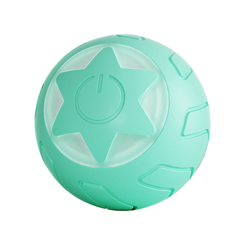 AIWO Pet Smart Rolling Ball Cat Teaser Bite Resistant Dog Interactive Training Toy - Floral / Yellow