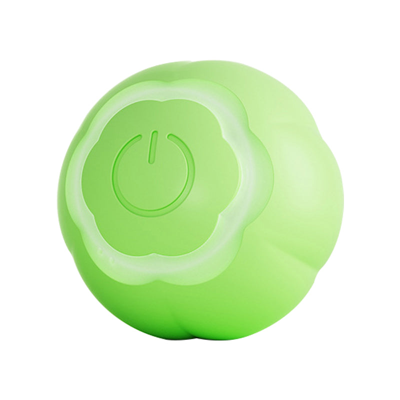 AIWO Pet Smart Rolling Ball Cat Teaser Bite Resistant Dog Interactive Training Toy - Floral / Yellow