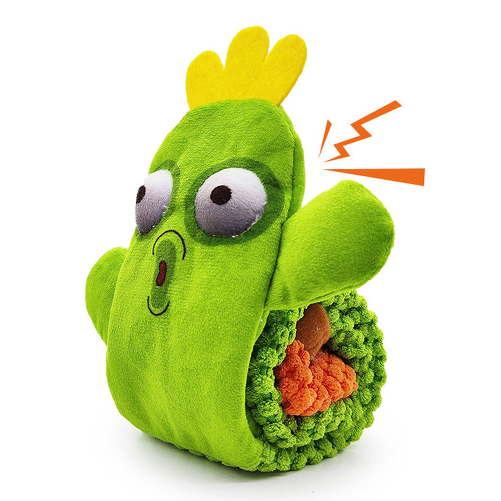 Cactus Style Squeaky Chew Dog Toy Food Sniffing Feeding Stress Relief Pet Supply ST