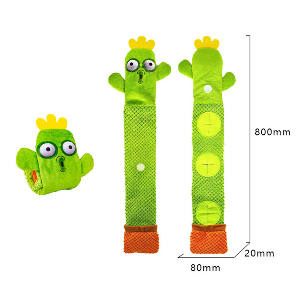 Cactus Style Squeaky Chew Dog Toy Food Sniffing Feeding Stress Relief Pet Supply ST