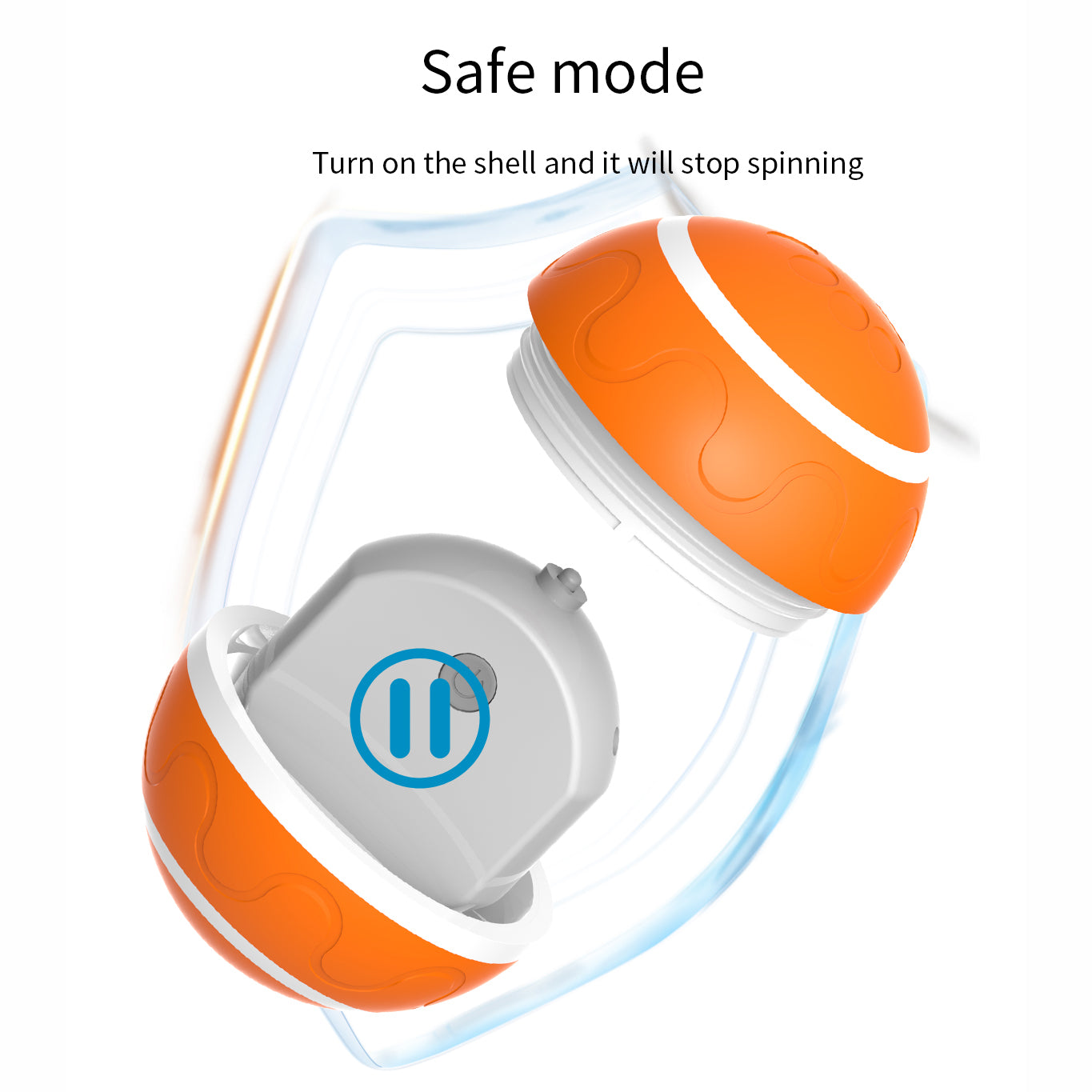 Bite Resistant Cat Dog Puppy Wicked Ball USB Rechargeable LED Light Electric Auto Pet Self-Playing Toy ST - Orange