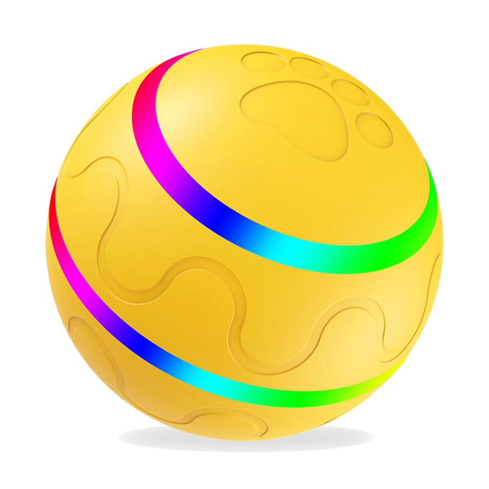 Bite Resistant Cat Dog Puppy Wicked Ball USB Rechargeable LED Light Electric Auto Pet Self-Playing Toy ST - Orange