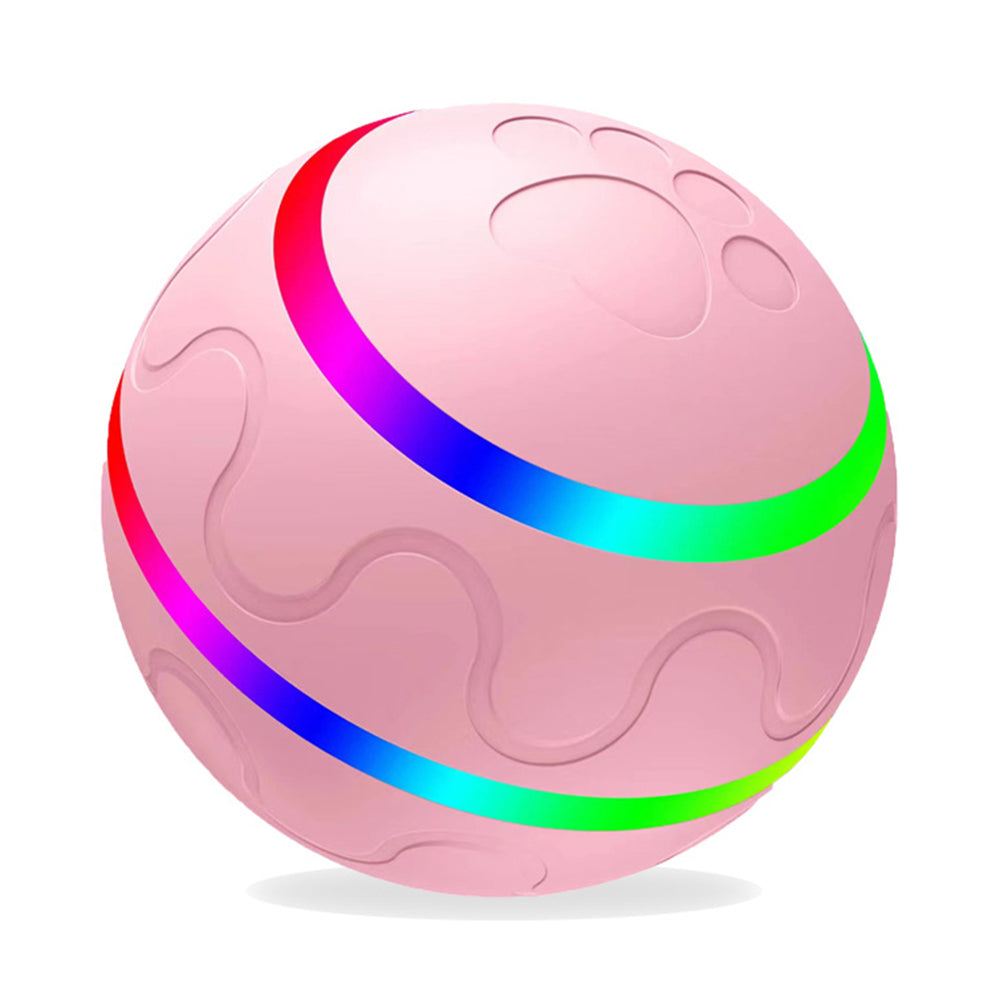 Bite Resistant Cat Dog Puppy Wicked Ball USB Rechargeable LED Light Electric Auto Pet Self-Playing Toy ST - Orange