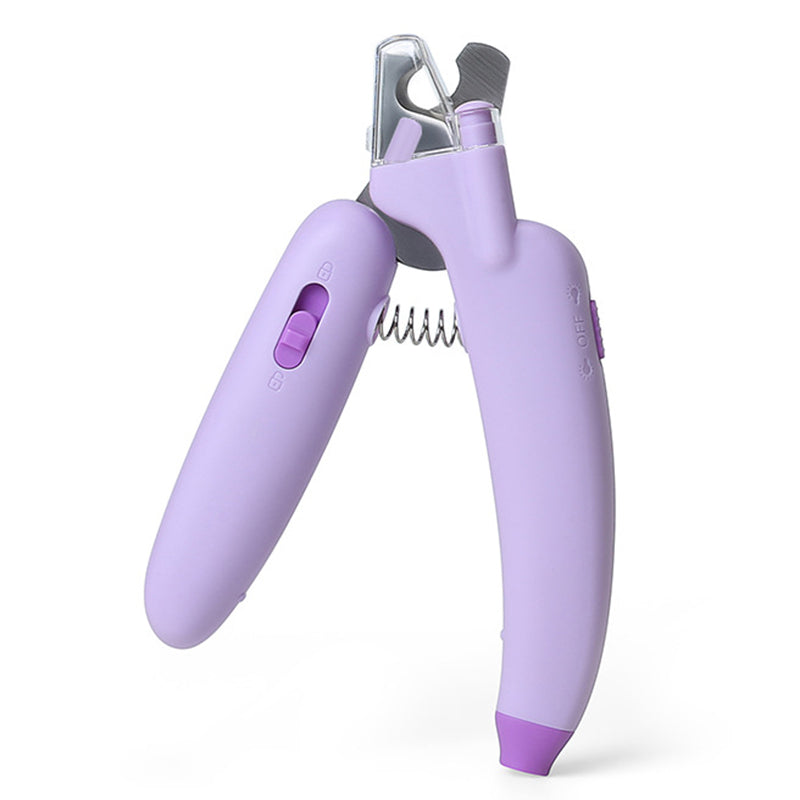 AIWO Banana Shape Pet Nail Clipper Anti-Cutting Blood Line Dog Cat Claw Trimmer with LED Light ST - White Light / Green