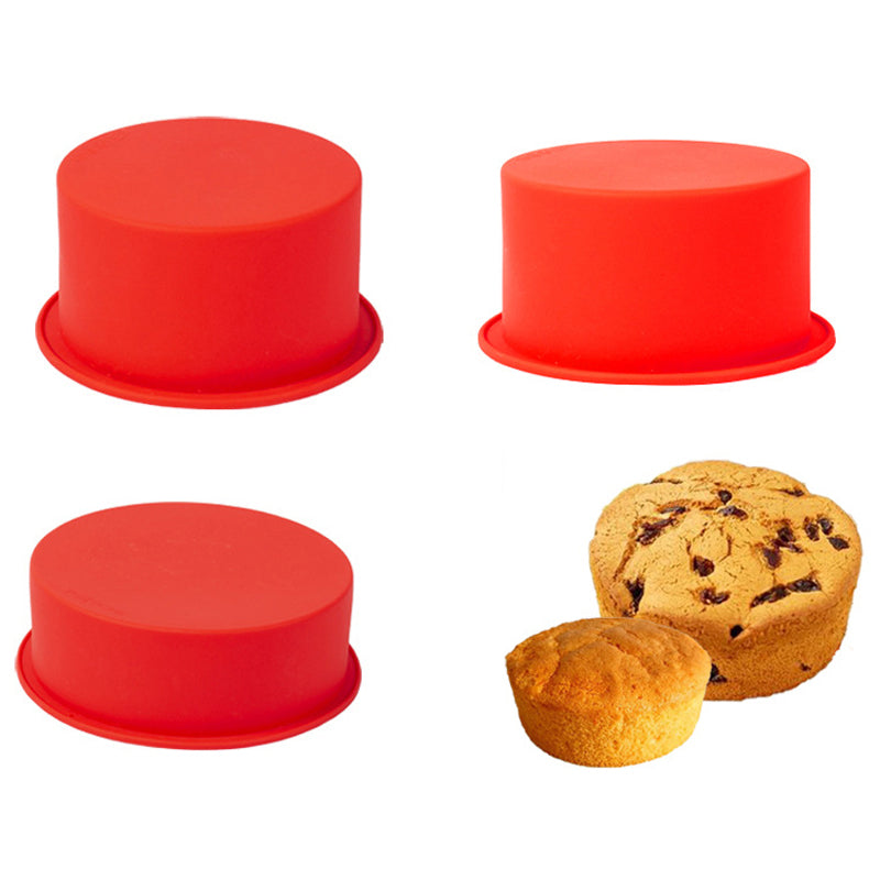 3Pcs / Set 4-inch 6-inch 8-inch Cake Baking Pan Silicone Round Cake Making Mold (BPA-Free, No FDA Certificate)