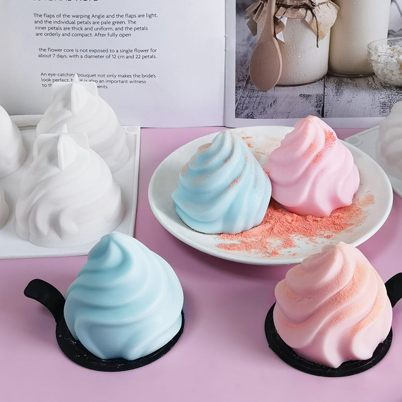 Spiral French Mousse Cake Silicone Mold DIY Pudding Jelly Baking Tool (BPA Free, No FDA Certificate)