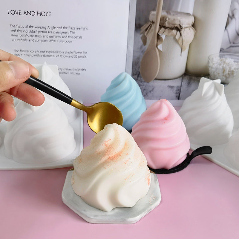 Spiral French Mousse Cake Silicone Mold DIY Pudding Jelly Baking Tool (BPA Free, No FDA Certificate)