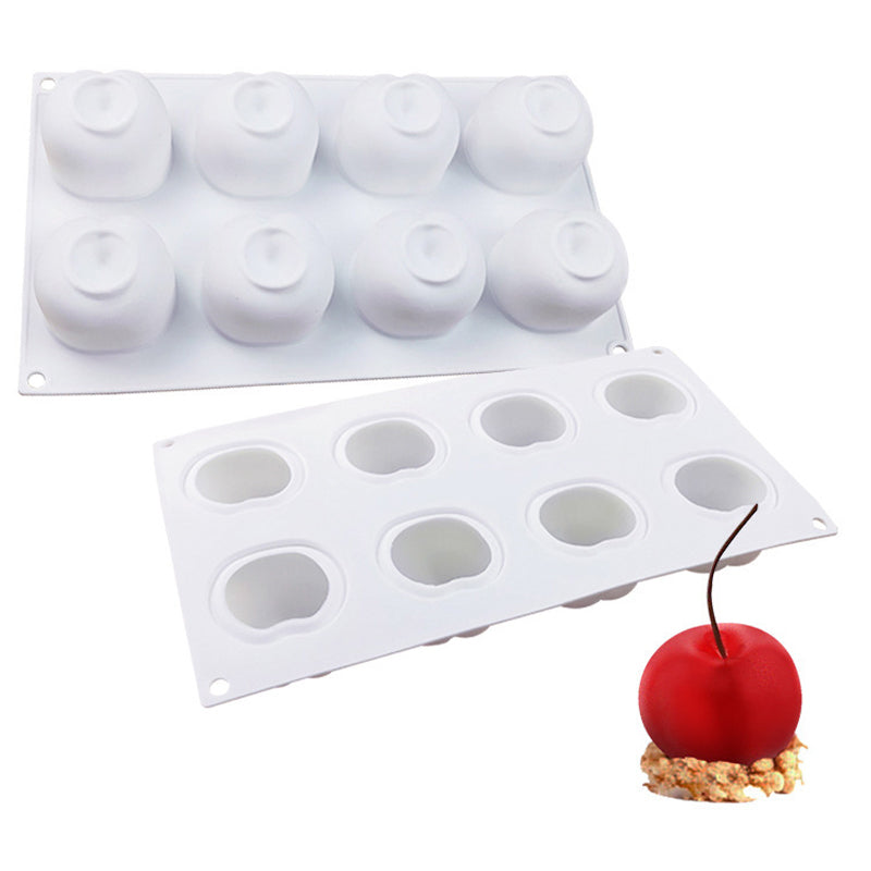 8-Cell Fruit Shape Mousse Cake Silicone Mold DIY Dessert Making Mold (No FDA, BPA Free)