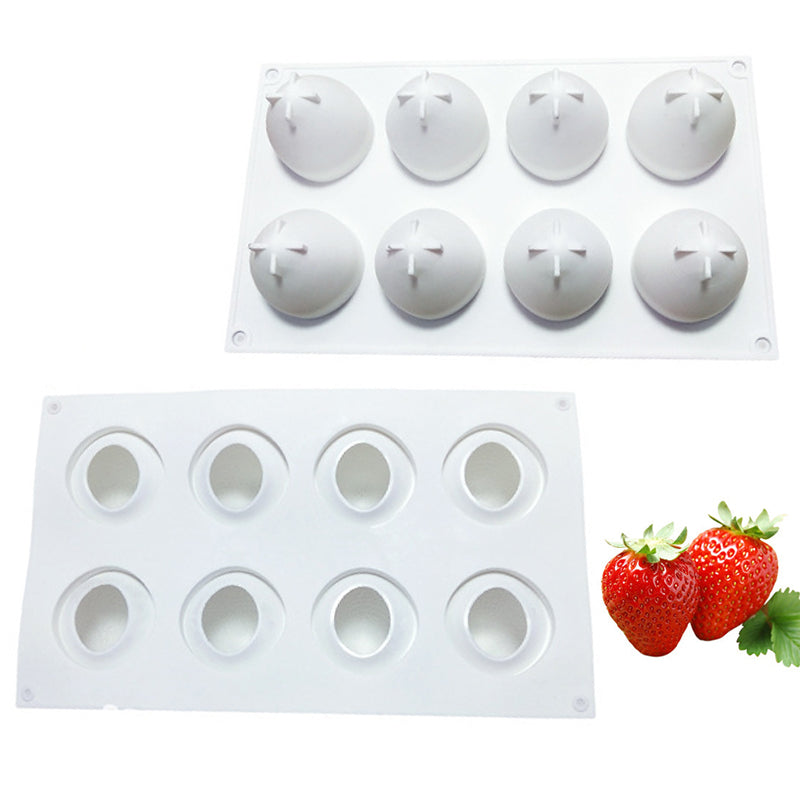 8-Cell Fruit Shape Mousse Cake Silicone Mold DIY Dessert Making Mold (No FDA, BPA Free)