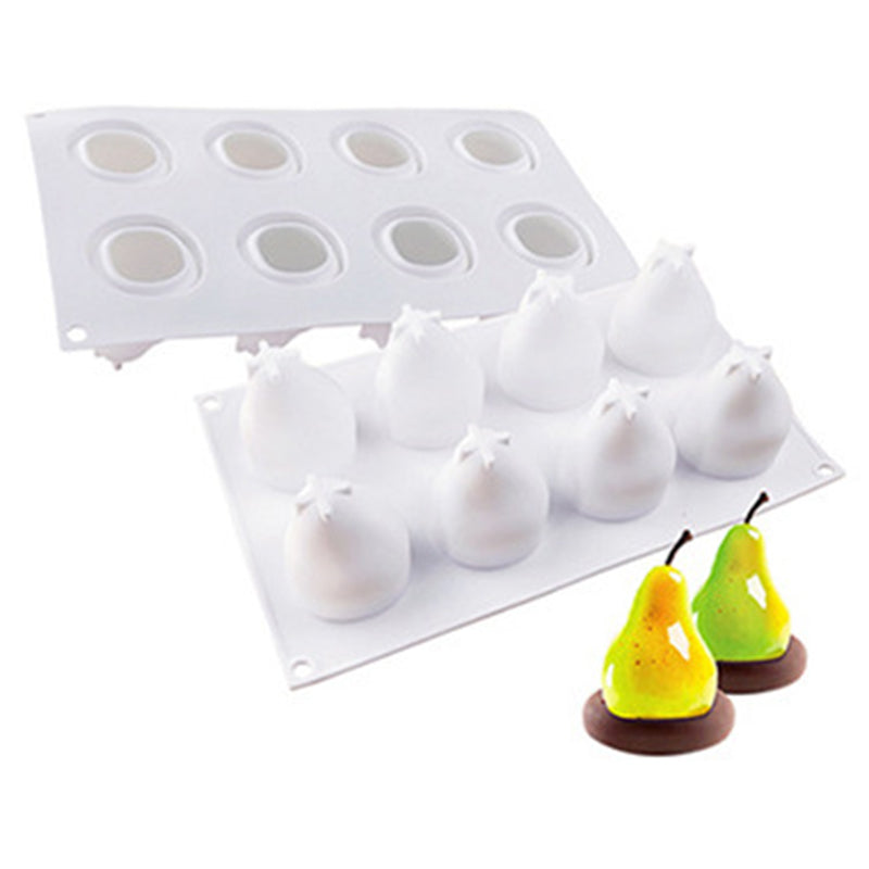 8-Cell Fruit Shape Mousse Cake Mold Dessert Making Silicone Mold (No FDA, BPA Free)