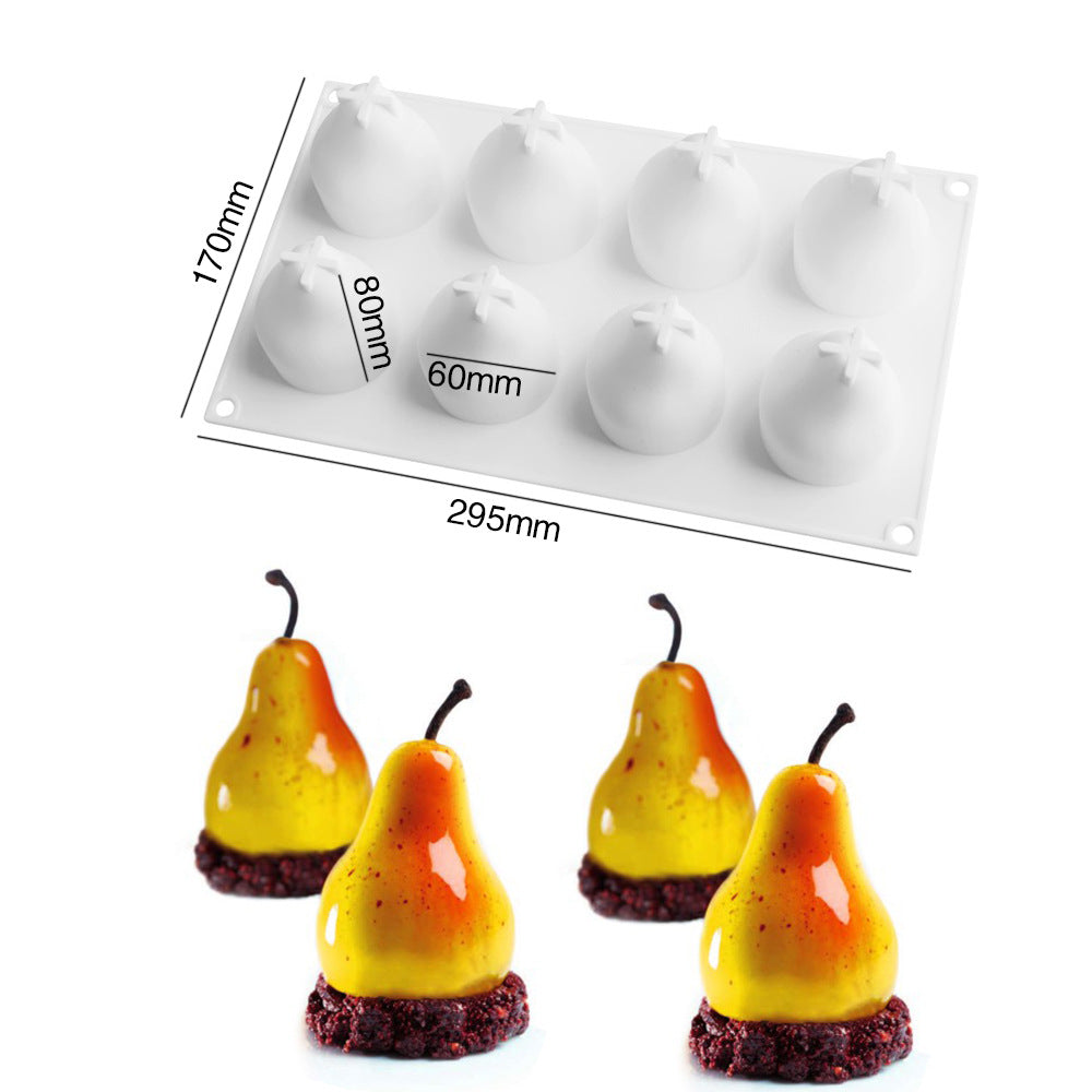 8-Cell Fruit Shape Mousse Cake Mold Dessert Making Silicone Mold (No FDA, BPA Free)