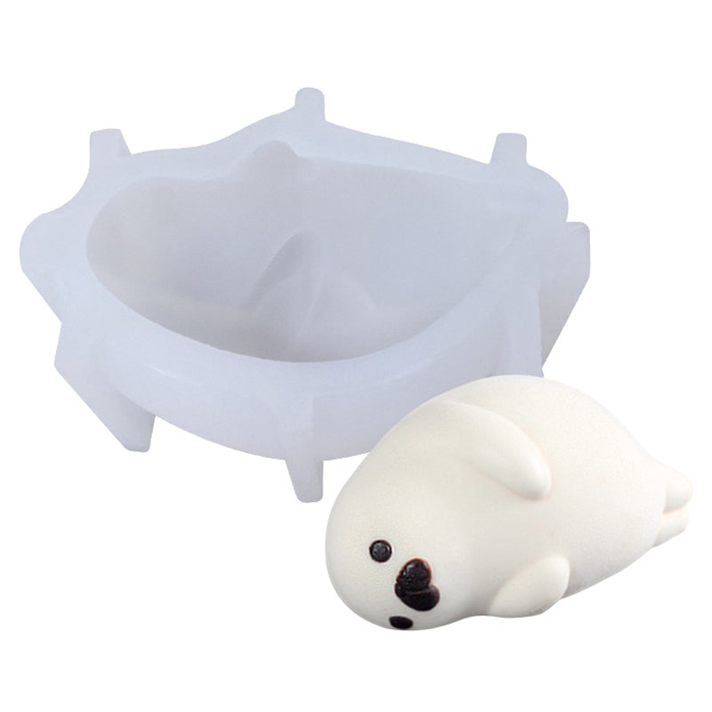 SX-PP-35 4-inch Cute Little Seal Mousse Cake Silicone Mold DIY Jelly Pudding Ice Cream Mold (No FDA, BPA Free)