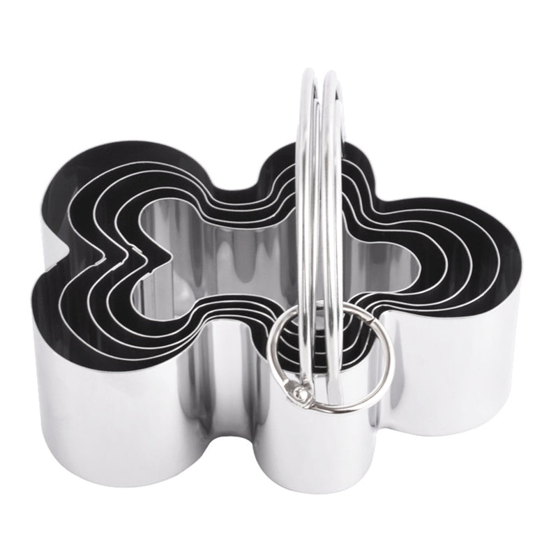 5Pcs / Set Stainless Steel Cookie Cutters with Handle Mousse Cake Baking Mold (BPA Free, No FDA)