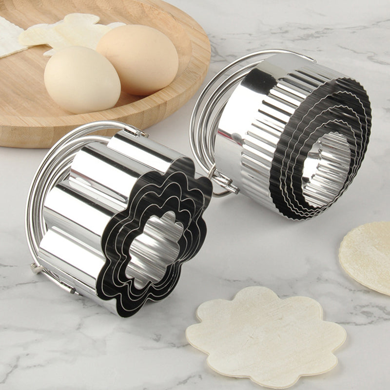 5Pcs / Set Stainless Steel Cookie Cutters with Handle Mousse Cake Baking Mold (BPA Free, No FDA)