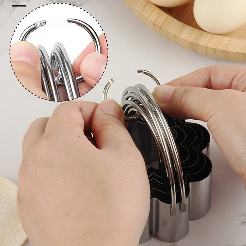 5Pcs / Set Stainless Steel Cookie Cutters with Handle Mousse Cake Baking Mold (BPA Free, No FDA)