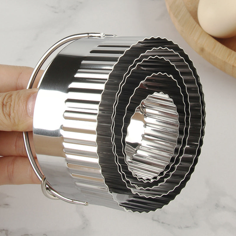 5Pcs / Set Stainless Steel Cookie Cutters with Handle Mousse Cake Baking Mold (BPA Free, No FDA)