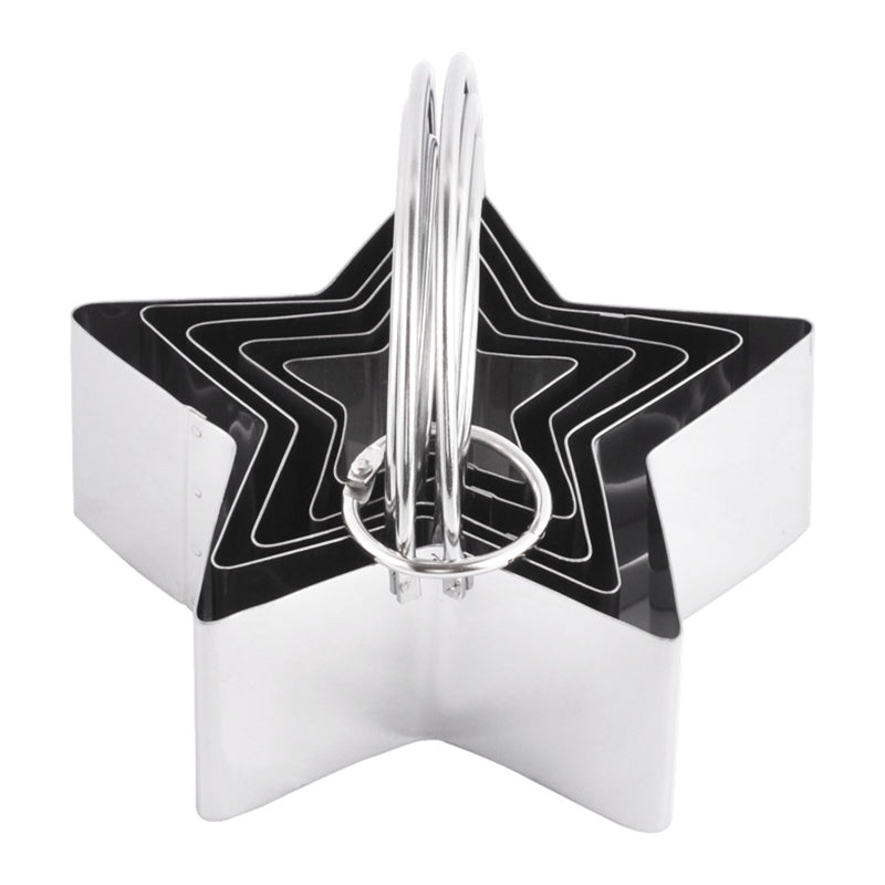 5Pcs / Set Stainless Steel Cookie Cutters with Handle Mousse Cake Baking Mold (BPA Free, No FDA)