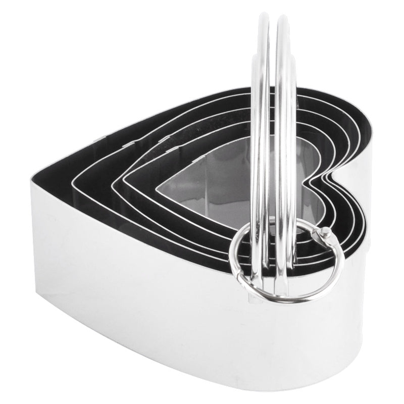 5Pcs / Set Stainless Steel Cookie Cutters with Handle Mousse Cake Baking Mold (BPA Free, No FDA)