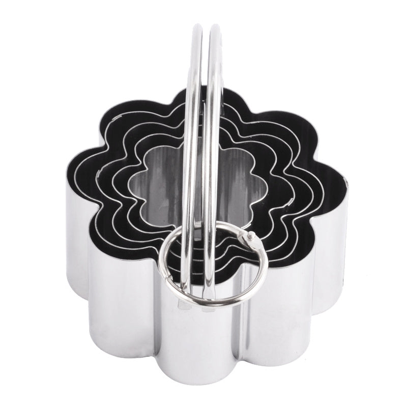 5Pcs / Set Stainless Steel Cookie Cutters with Handle Mousse Cake Baking Mold (BPA Free, No FDA)