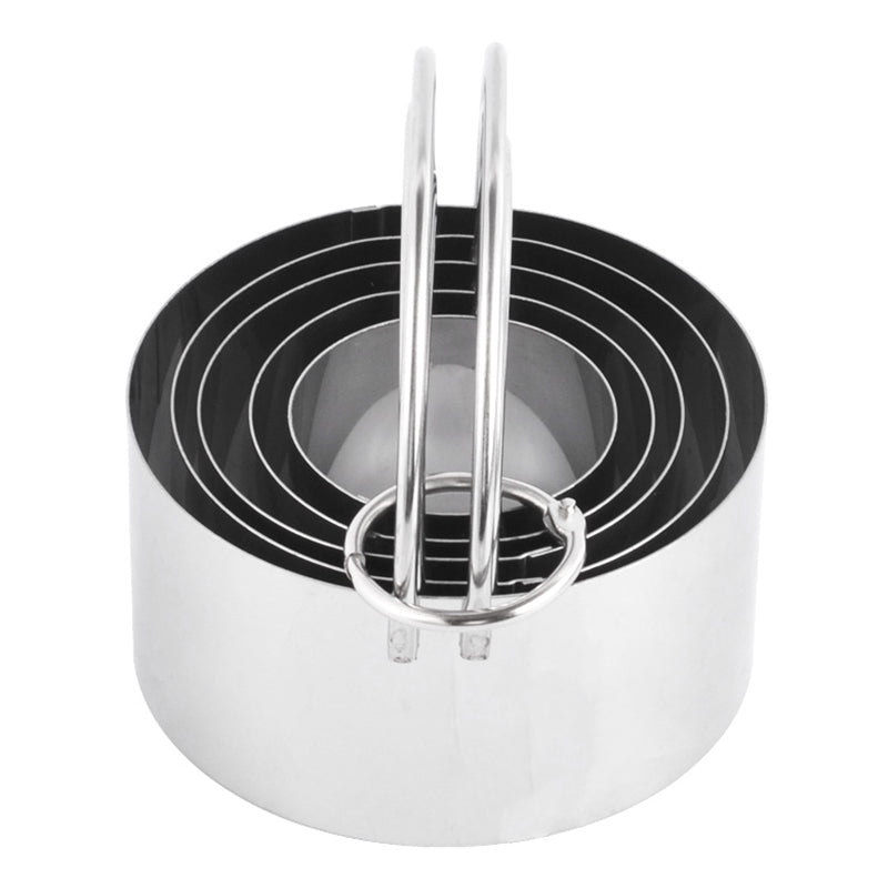 5Pcs / Set Stainless Steel Cookie Cutters with Handle Mousse Cake Baking Mold (BPA Free, No FDA)