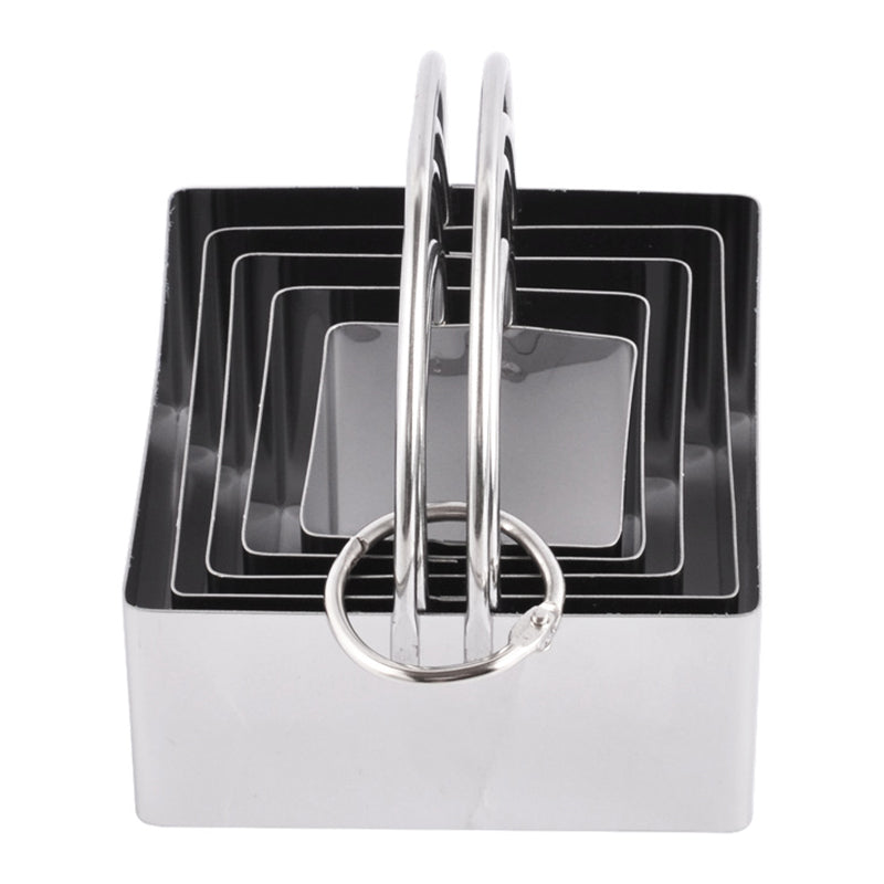5Pcs / Set Stainless Steel Cookie Cutters with Handle Mousse Cake Baking Mold (BPA Free, No FDA)