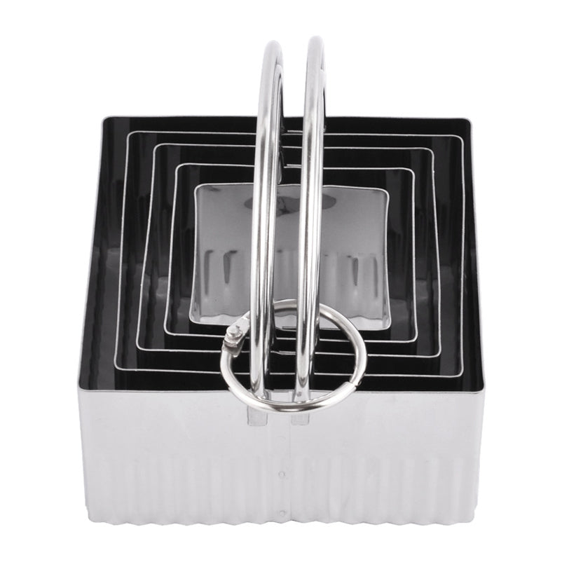 5Pcs / Set Stainless Steel Cookie Cutters with Handle Mousse Cake Baking Mold (BPA Free, No FDA)