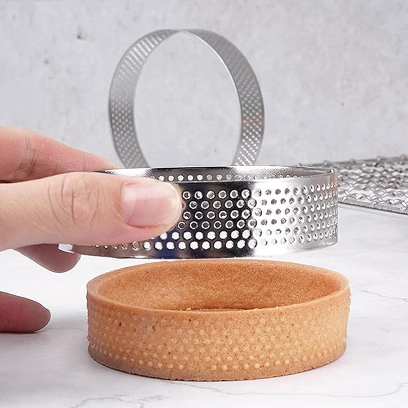 6PCS 5 / 6 / 7 / 8 / 9 / 10CM Diameter Baking Mold Stainless Steel Cake Tart Ring (BPA-Free, No FDA)