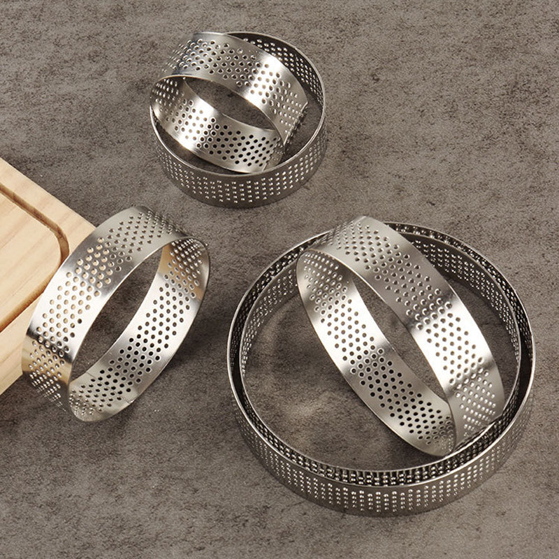 6PCS 5 / 6 / 7 / 8 / 9 / 10CM Diameter Baking Mold Stainless Steel Cake Tart Ring (BPA-Free, No FDA)