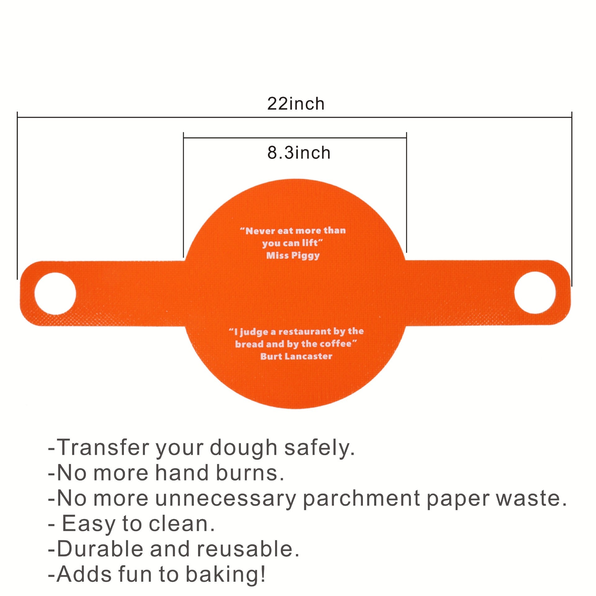 Dutch Oven Bread Baking Pad Long Handles Sling Non-stick Dough Transfer Pad (BPA Free, No FDA)