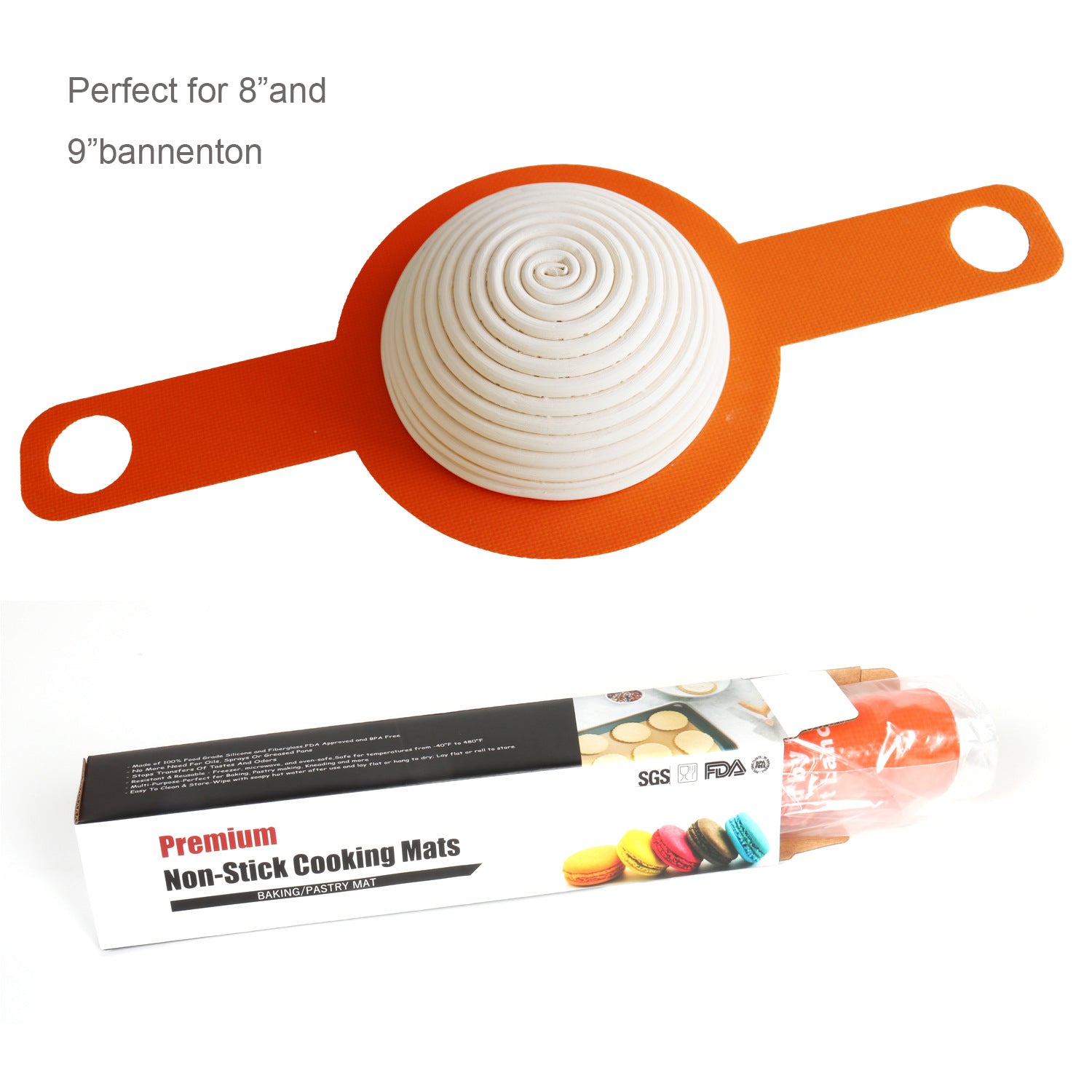 Dutch Oven Bread Baking Pad Long Handles Sling Non-stick Dough Transfer Pad (BPA Free, No FDA)