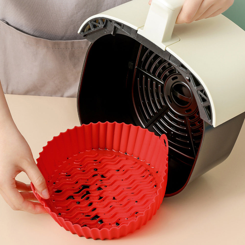 8.5-inch Air Fryer Silicone Liner Baking Tray Reusable Silicone Pot (BPA-free, No FDA Certificate)
