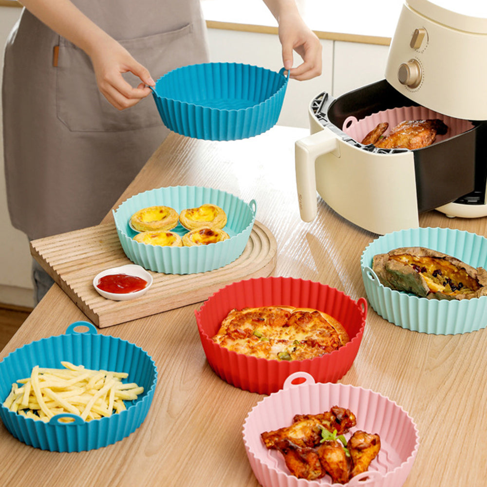8.5-inch Air Fryer Silicone Liner Baking Tray Reusable Silicone Pot (BPA-free, No FDA Certificate)