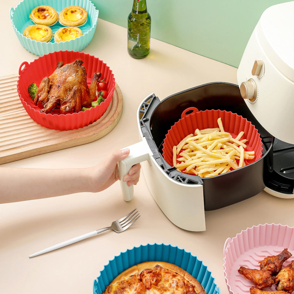 8.5-inch Air Fryer Silicone Liner Baking Tray Reusable Silicone Pot (BPA-free, No FDA Certificate)