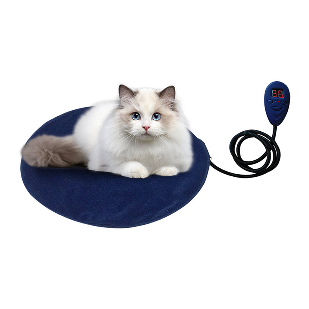 30x30cm Electric Heating Pet Pad Cushion Constant Temperature Cat Dog Winter Warmer Anti-scratch Pet Mat - Blue / UK Plug BS 240V