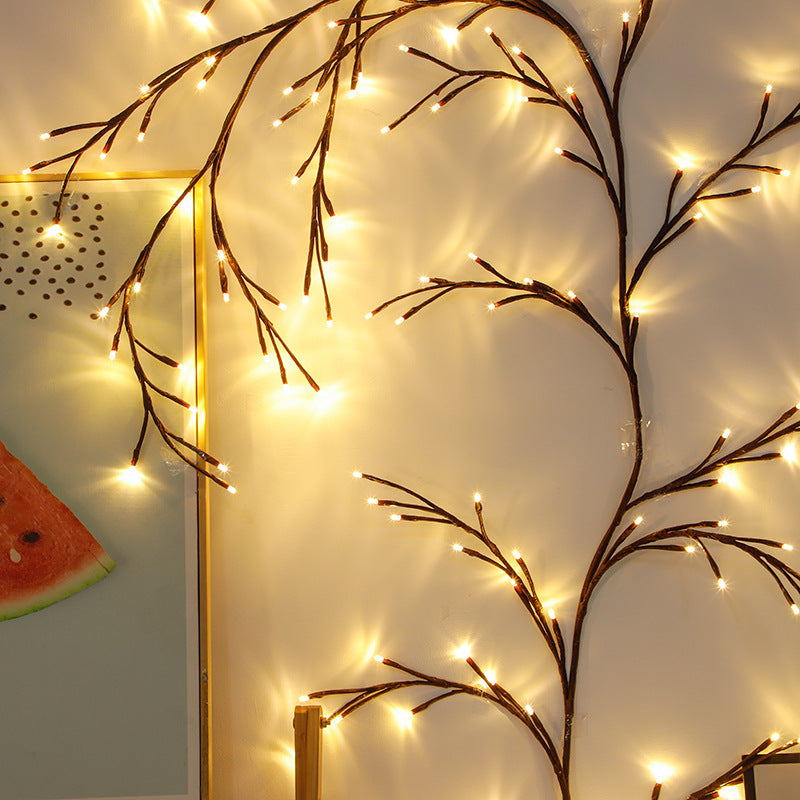 USB Powered Willow Vine LED Light DIY Room Decor Artificial Plants Tree Branches Lamp