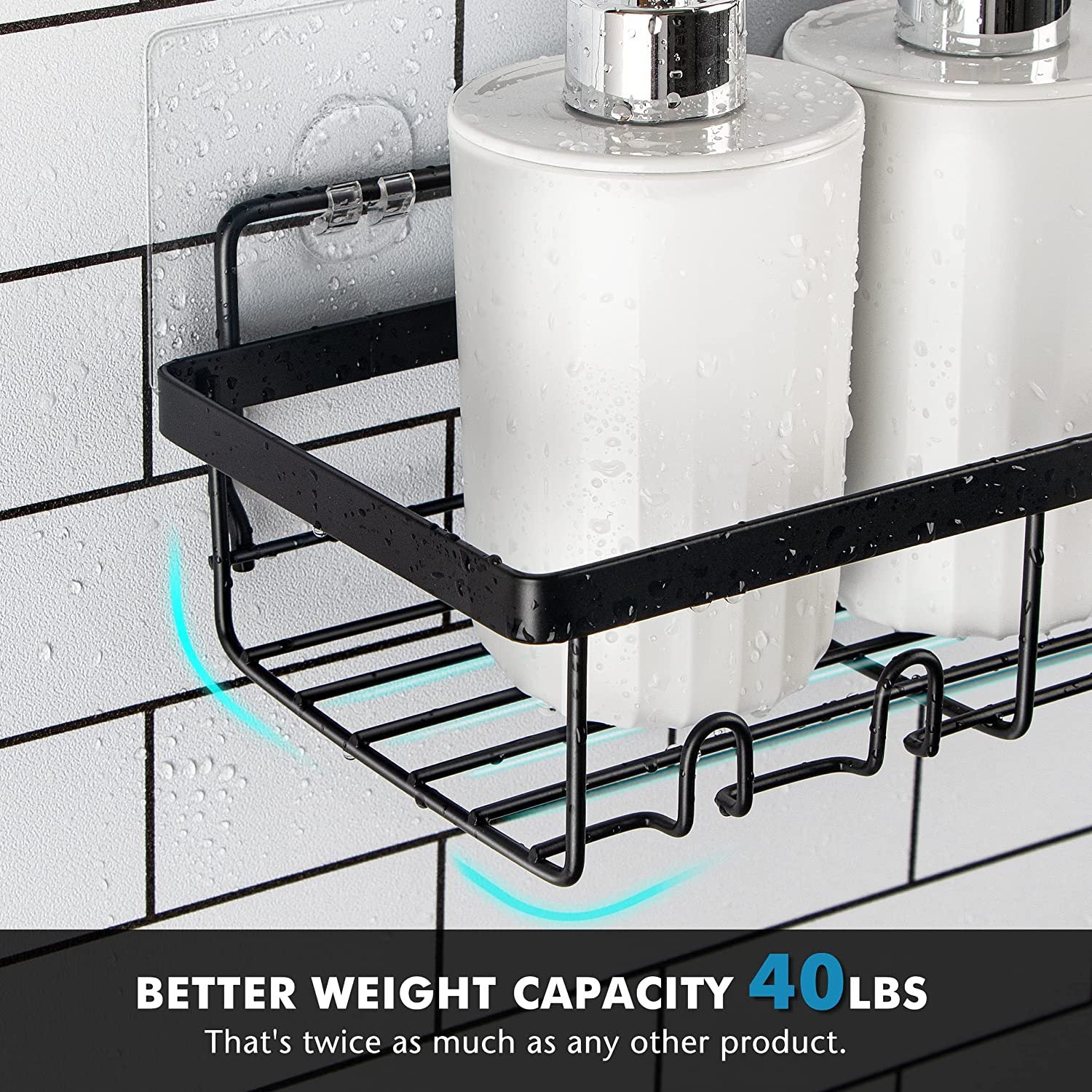 001- L02 3Pcs Shower Caddy Bathroom Shelf Organiser No Drilling Adhesive Storage Rack