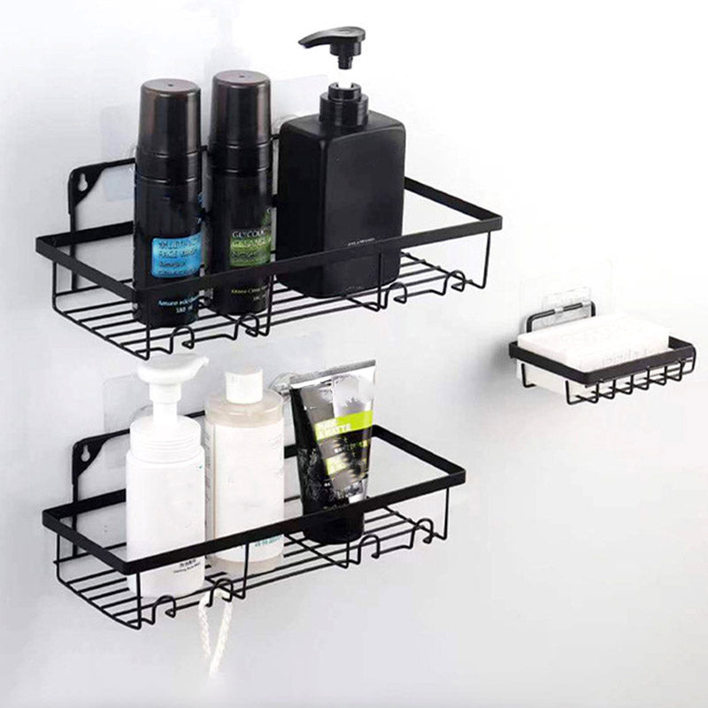 001- L02 3Pcs Wall Mounted Shower Caddy Storage Rack Shelf Organiser No Drilling / Drilling