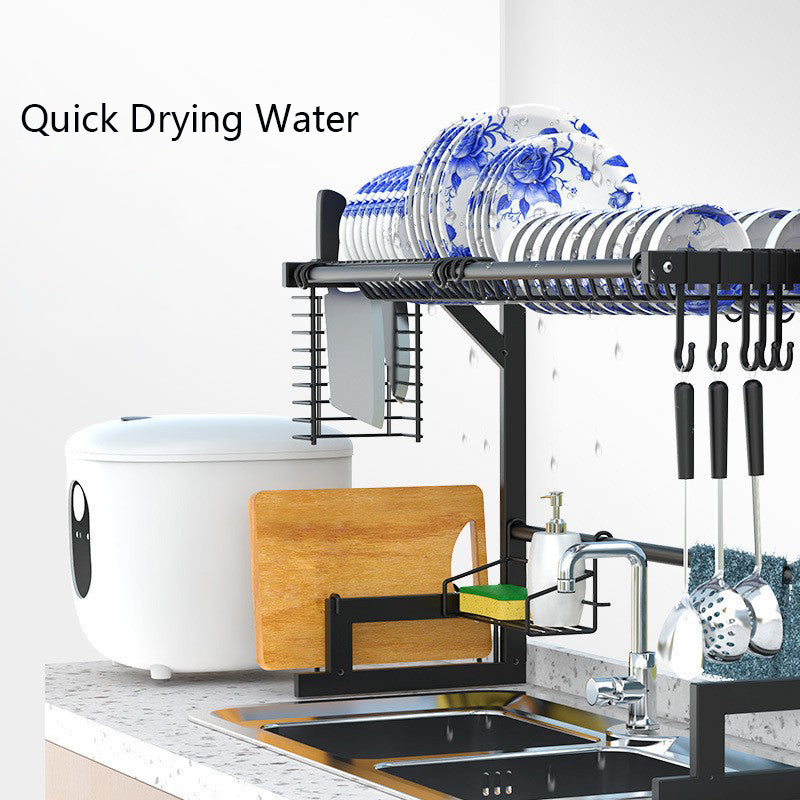 001- ZJ-LSJ1 75cm Dish Drainer Rack Single Layer Cutlery Dish Drying Rack for Kitchen Counter