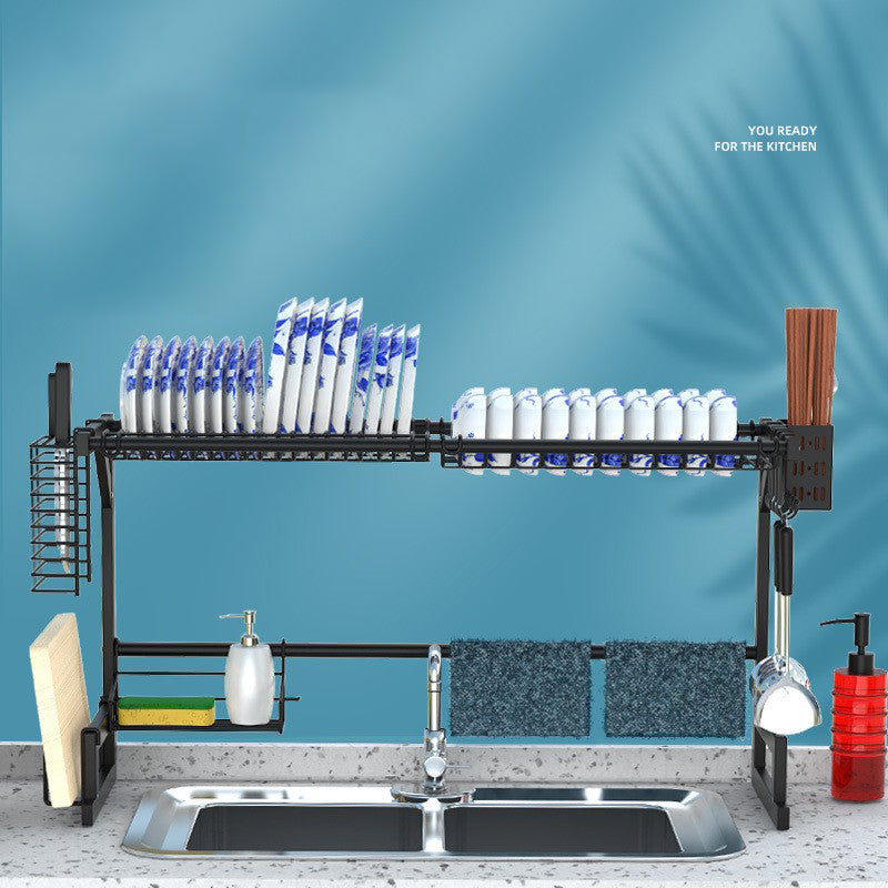 001- ZJ-LSJ1 75cm Dish Drainer Rack Single Layer Cutlery Dish Drying Rack for Kitchen Counter