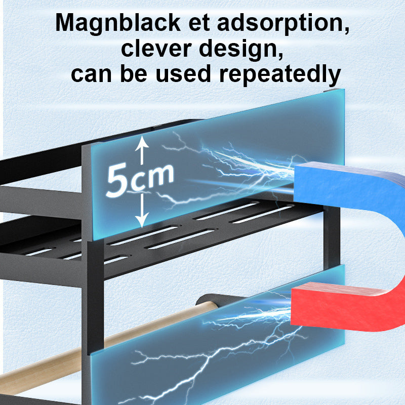003XH-002 No-Drill Magnetic Storage Holder for Refrigerator, Kitchen Storage Rack, Wrap Dispenser, Towel Holder