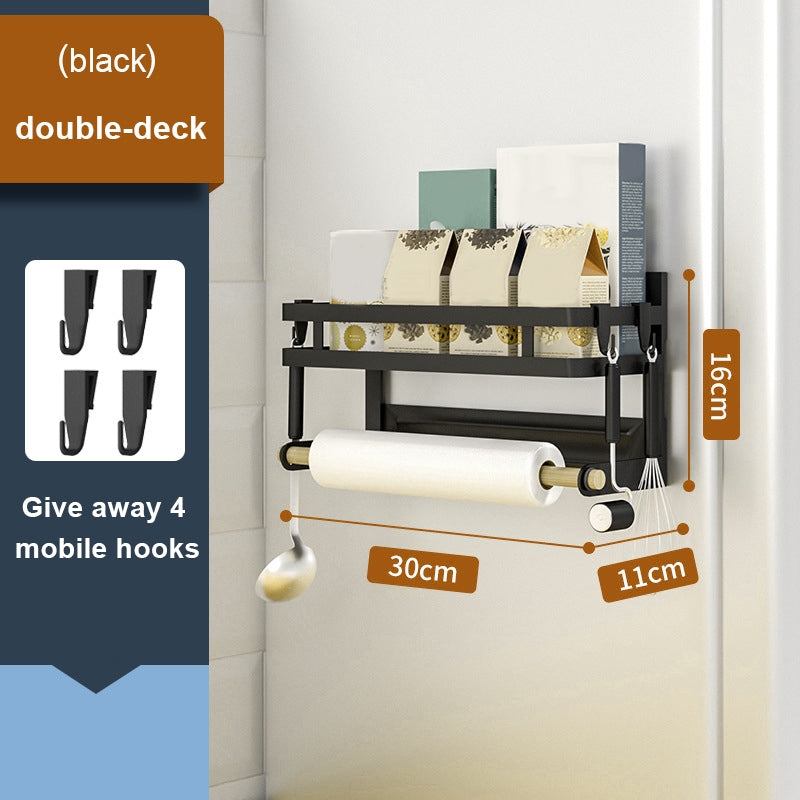 003XH-002 No-Drill Magnetic Storage Holder for Refrigerator, Kitchen Storage Rack, Wrap Dispenser, Towel Holder