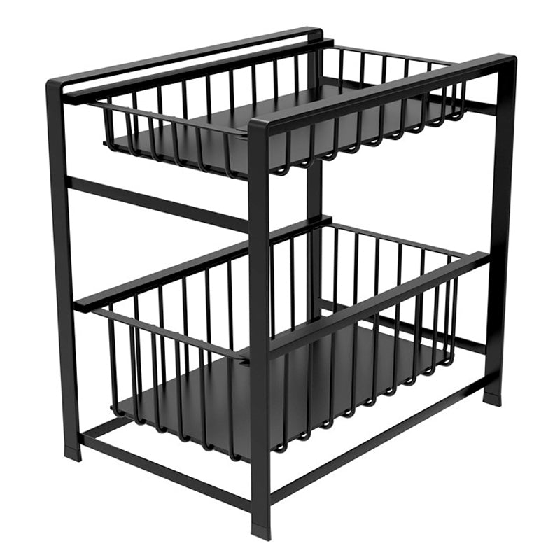 003XH-0013-2 Two-Tiered Floor Standing Spice Rack for Kitchen, Home Organizer Shelf for Condiments